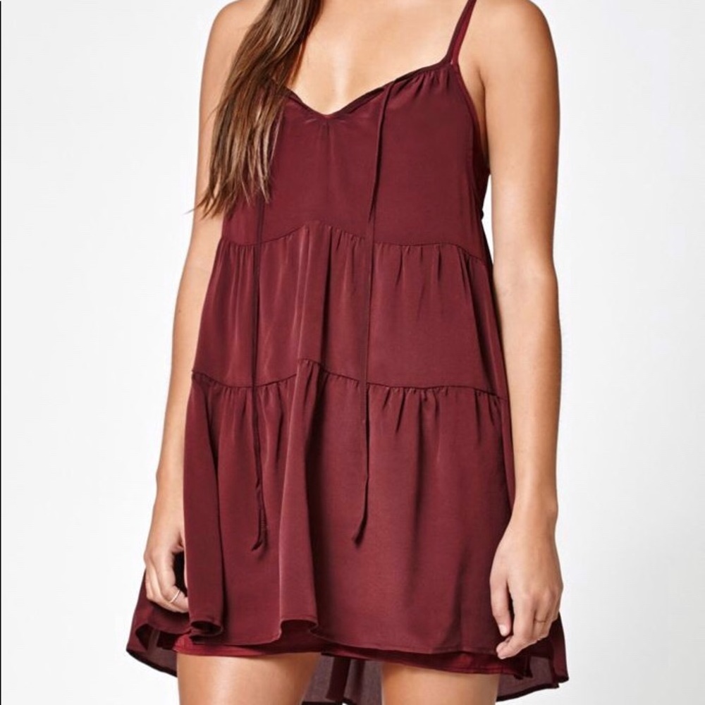 Maroon Kendall & Kylie Babydoll Dress